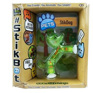 Stikdog Zing Stikbot Green Robot Animation Pet Dog Transparent Figure