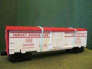 Lionel Postwar 6448 Target Range Exploding Boxcar Harder To Find White/red Top
