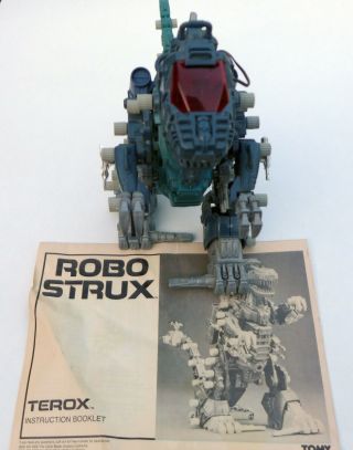 Vintage 1985 Tomy Robo Strux Terox Motorized Robot Construct System With Booklet