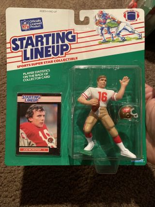 Starting Lineup Joe Montana 1989 San Francisco 49ers Nfl Kenner On Card