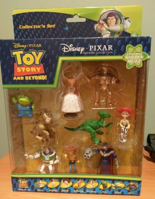 Toy Story And Beyond Collectors Set Bonus Golden Buzz Woody Jessie Rex Nib Rare