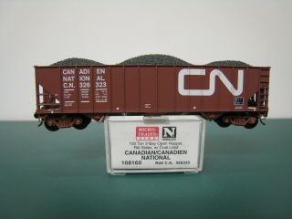 Micro - Trains N Scale Canadian National Cn Coal Car Open Hopper Road 326323 Iob