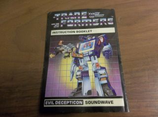 Vintage 1984 G1 Transformers Evil Decepticon Soundwave Instruction Booklet