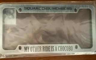 Square Enix Members Final Fantasy License Plate,  " My Other Ride Is A Chocobo "