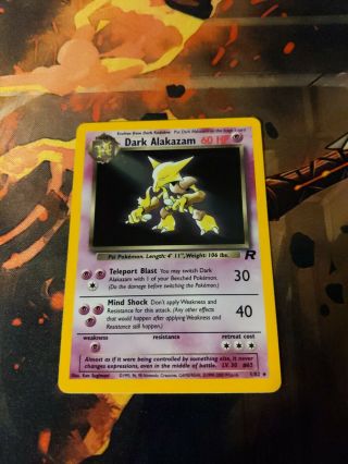 Dark Alakazam 1/82 Team Rocket Holo Rare Pokemon Card Nm