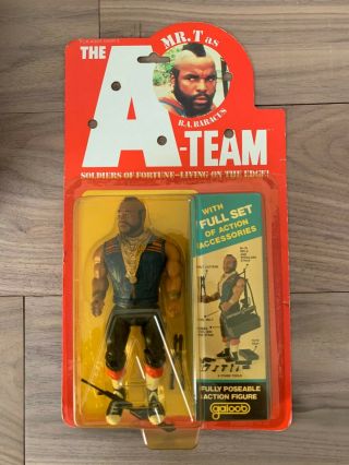 Galoob Mr.  T As B.  A.  Baracus,  The A - Team 1983 (on Card Action Figure)