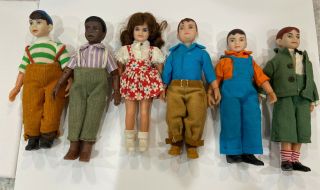 Vintage 1975 Mego Our Gang Little Rascals Figurines Set Of 6