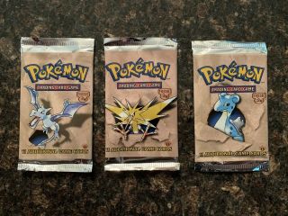 Pokemon Fossil Booster Pack 1st Edition Empty