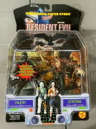 Toybiz Hunk & Zombie Resident Evil 2 Figures Rare Video Game Superstars 1998 Vg