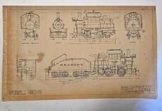 Ed Wiswesser Reading Model Engineer Scale Drawing Reading 0 - 4 - 0 Steam Locomotive