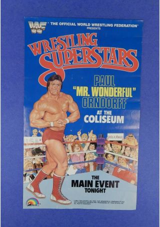 Vintage 1985 Ljn Wwf Wrestling Superstars Series 2 Mr.  Wonderful Poster C7