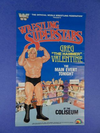 Vintage 1985 Ljn Wwf Wrestling Superstars Series 2 Greg Valentine Poster C6