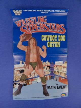 Vintage 1987 Ljn Wwf Wrestling Superstars Series 4 Cowboy Bob Orton Poster C7