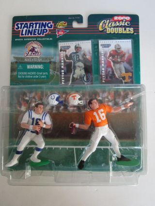 Peyton Manning Tennessee Vols Football Jersey Double Kenner Starting Lineup Card