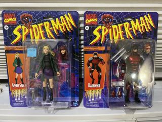 Marvel Legends Vintage Retro 6” Spider - Man Series 1 Gwen Stacy & Daredevil 2 Fig