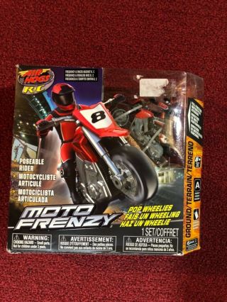 Air Hogs R/c Moto Frenzy Red Motorcycle Pop Wheelies Frequency A