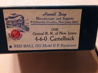 Box Only Vintage Red Ball Central Rr Of Nj 4 - 6 - 0 Camelback Box Only