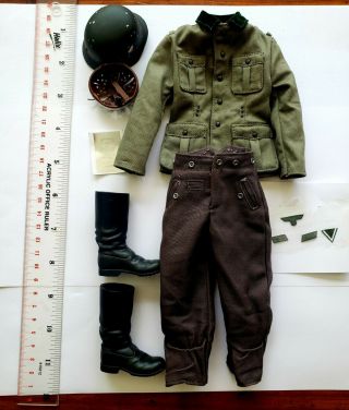 Dragon Models 1/6 Scale Wwii German Uniform With Metal Helmet And Boots