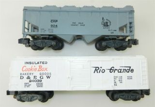 2 American Flyer S : Crp 924 Cement,  Drgw 24039 Cookie Box Knuckle Cplrs F27