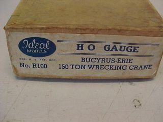 Ho,  Old Classic Kit: Ideal Models,  R100,  Bucyrus - Erie 150t Crane Kit.  V Good.