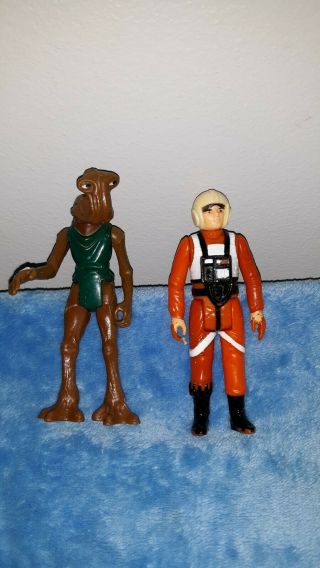 Vintage Star Wars Luke X Wing Pilot & Hammerhead Action Figures Vtg Kenner