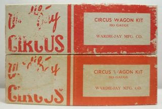 Wardie - Jay Mfg.  Circus Ho Scale/gauge Wooden/metal Cage/big Top Pole Wagon Kits