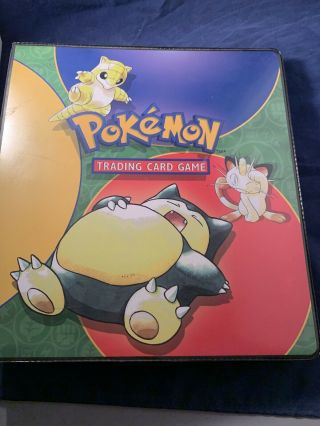 Vintage Pokemon Trading Card Game Collectors 3 Ring Binder Snorlax Mewtwo Meowth