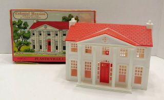 Vintage O & S Scale Plasticville Colonial Mansion Kit 1703 129 Red & White