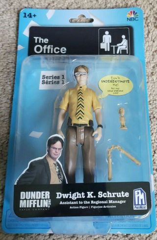 Dwight Schrute The Office Action Figure Pam Beesly Dunder Mifflin Rare 5 "