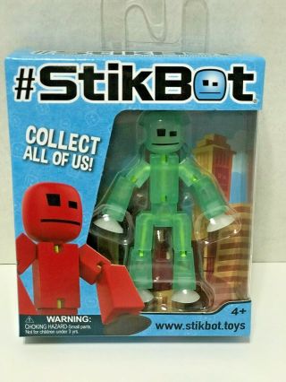Zing Stikbot,  Translucent Light Green Stikbot Action Figure [glows In The Dark]