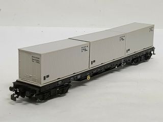 PIKO 5/6419/015 Flat Car w/ Container Load HO Gauge Cond Orig Box 2