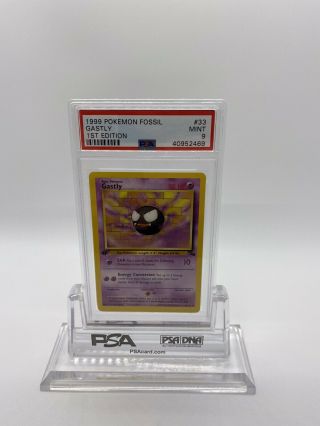 Pokemon Psa 9 1st Edition Gastly 33/62 Fossil Set Non - Holo -