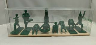 Yoga Joes - Green Army Men Toys Non - Violent Comes W/ 9 Figures In Yoga Poses Box