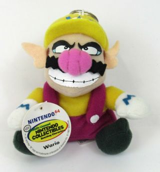 Bd&a Nintendo Collectibles Wario 4 " Keychain Plush Beanbag 1997 With Tags