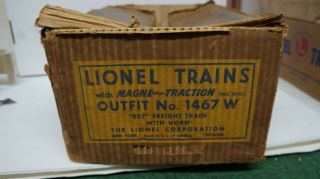 Lionel= Set Box Only Outfit No 1467w U.  P.  Diesel A - A 4 Car Freight Set Rare