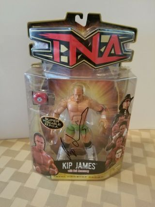 Tna Wrestling Marvel Toys Impact Series 5 Kip James Billy Gunn Signed Figure