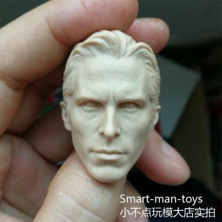 Blank Custom 1:6 Scale Head Sculpt Christian Bale Batman Unpainted