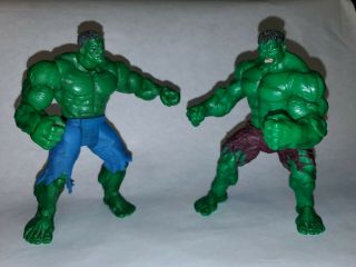 2 Incredible Hulk Action Figure 7” 2003 Marvel Legends Hulk Movie