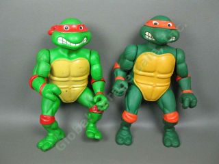 Vtg 1989 Teenage Mutant Ninja Turtles 13 " Action Figures Michelangelo Raphael