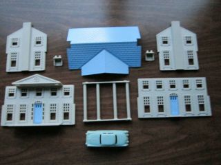 Plasticville / Littletown Colonial Mansion Complete With Gray Car & Box