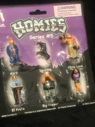 Homies Series 5 Rare Complete Set Of 6 Collectible Mini Figures 2002