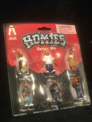 Homies Series 4 Rare Complete Set Of 6 Collectible Mini Figures 2002
