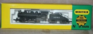Minitrix N - Scale At&sf 0 - 6 - 0 Locomotive With Slope Back Tender 3283