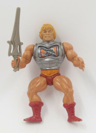 Vintage Motu 1983 Battle Armor He - Man With Sword Used/played With