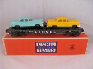 Lionel Trains Postwar 6424 Twin Auto Flatcar W\ Mustard Auto