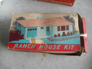 Vintage 1950s O Scale Plasticville White Yellow Ranch House Kit Rh - 1
