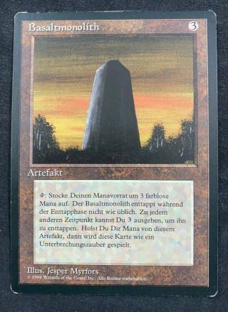 Mtg Magic The Gathering Basalt Monolith Revised German Fbb Lp