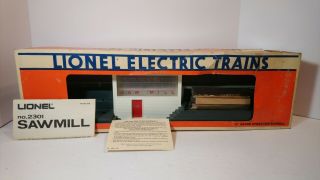 Lionel O Scale Train 6 - 2301 Operating Sawmill W/ Accessories And Box