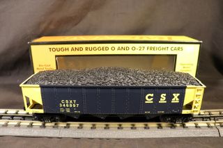 Mth Railking O Gauge Csx 4 - Bay Hopper W Coal Load Car 30 - 75108