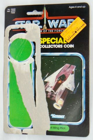Vintage 1984 Kenner Star Wars Power Of The Force A - Wing Pilot 92 Back Cardback